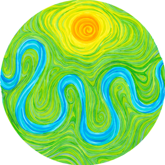Meandering Path Logo Round watercolour logo for Melbourne embodied counselling practice Meandering Path